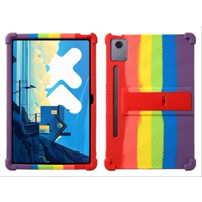 Image of GIOPUEY case for Lenovo Tab P12 12.7 2023 With Stand Soft TPU silicone protective Cover Airbag Drop Protection Colorful