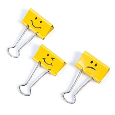 Image of Rapesco 1351 19 mm Fun Foldback Clips, Bright Yellow, Pack of 20