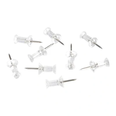 Image of Amazon Basics Push Pins, Clear Plastic Head, Steel Point, 200 Count