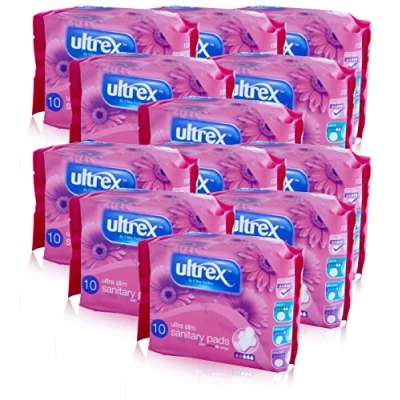 Image of ULTREX Ultra Slim Sanitary Pads with Wings 10 Towels
