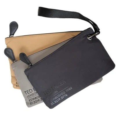 Image of Ted Baker Three Pack Pouch Set Beige/Grey/Black