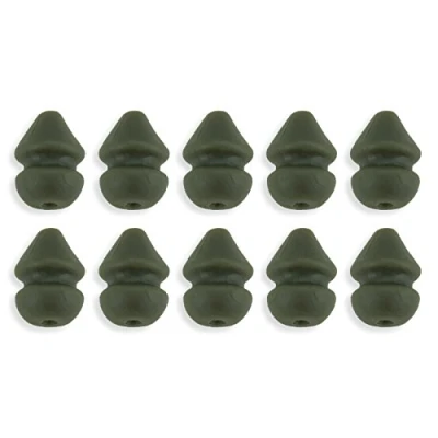 Image of Bank Tackle Heli Beads Carp Fishing Terminal Rubber Helicopter Chod Rig Bead (x 10 Pack, Green)