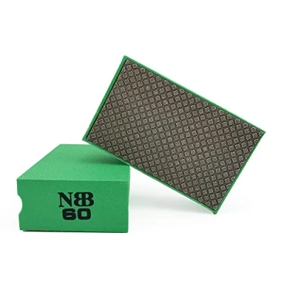 Image of NBB Diamond Sanding/Polishing Pad Hand Buffing Sanding Block with Foam Sponge Backing for and Grinding Sharp Edges Plane of Granite Marble Stone Glass Ceramic (1, 60#)