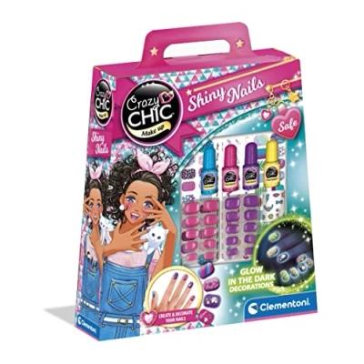 Image of Clementoni 18689 Crazy Chic Shiny Nails Make Up For Girls Age 6, Nail Art Kids