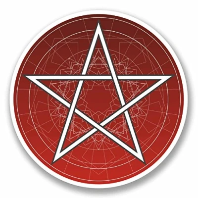 Image of 2 x 10cm/100mm Pentagram Symbol Vinyl SELF Adhesive Sticker Decal Laptop Car Travel Luggage Label Tag #9740