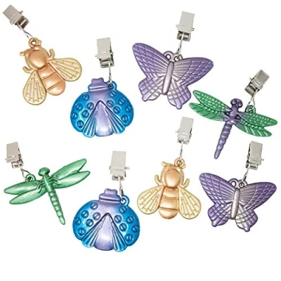Image of ToCi 8 x Tablecloth Weights, Pompoms, Silver, 6.5 5.5 cm