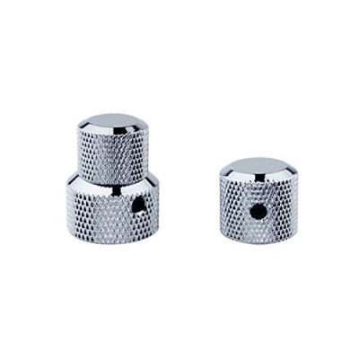 Image of Guyker 1Pcs Concentric Stacked Knobs and 6mm Potentiometer Control Set Knurled Volume Tuning Audio Knob Replacement for Guitar or Precision Bass CNC Machined(Chrome)