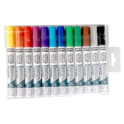 Image of Pebeo 7A Light Fabric Marker Set 1mm, of 12
