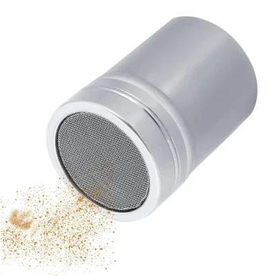 Image of Icing Sugar Shaker Fine Mesh Dispenser,Icing Duster Flour Chocolate Powder Dredger Stainless Steel for Cocoa Cappuccino