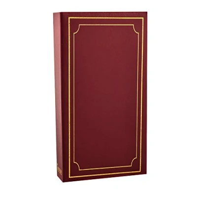 Image of Arpan Large 6x4 Deluxe Padded Cover Slip in Photo Album for 300 Photos Red/Burgundy