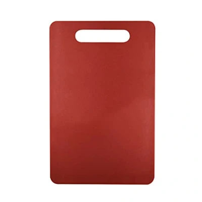 Image of Fotouzy Plastic Utility Cutting Board with Handles, Food Safe PP Material, BPA Free, Dishwasher Safe, Thick Chopping Board, Large Size, Easy Grip Handle, for Kitchen (Red)