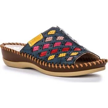 Image of Rieker Antistress Womens Navy Wedged Mule Sandal Size 4 UK Blue