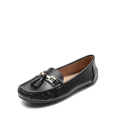 Image of DREAM PAIRS Loafers for Women Slip On Comfortable Casual Fashion Flats Driving Shoes,Size 7,Black,SDLS2320W E
