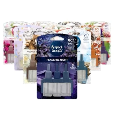 Image of Perfect Scents 3 Air Freshener Refill Pack of 8 (3x20ml per pack) Mixed Fragrances Lucky Dip From Our Collection