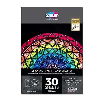 Image of Black Paper Pad by Zieler® Smooth, 140gsm Sheets (A3)
