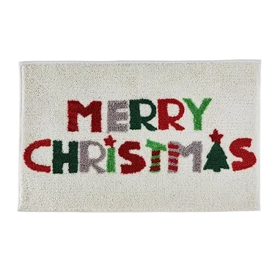 Image of Fusion Merry Christmas Bath Mat (50 x 80cm) Super Soft &amp; Absorbent Bathroom Decorations for Accessory