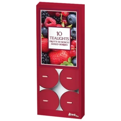Image of Marco Paul Berries Scented Tea Lights Candles Long Burning Lasting Multipack 4 Hour Tealights Coloured Small