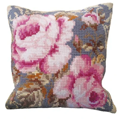 Image of Collection d&#039;Art Cross Stitch Cushion: Ancient Rose