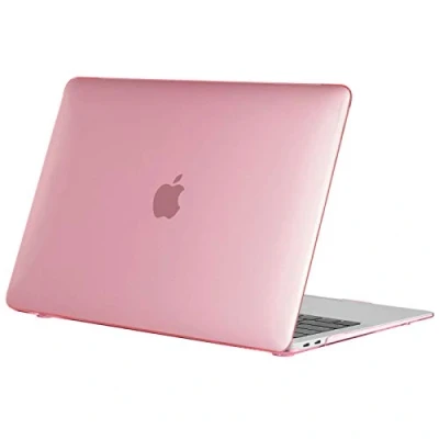 Image of TECOOL Case Compatible with MacBook Air M1 and 13 inch Retina 2020 2019 2018, Model A2337 A2179 A1932, Ultra thin Plastic Hard Shell Cover, Glossy Shiny, Crystal Fuchsia