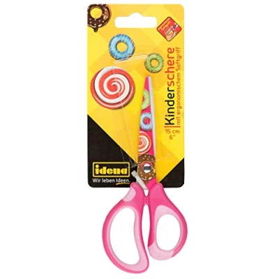 Image of Idena 14027 Soft Scissors with Donut Motif, Pink, 1 Piece