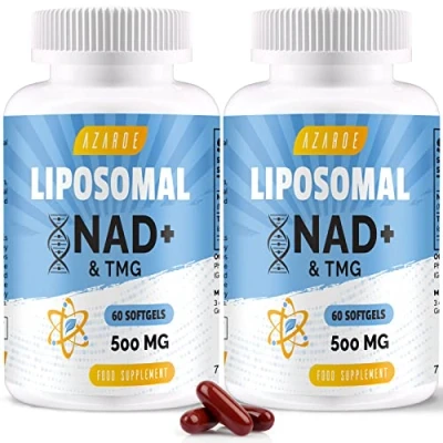 Image of Liposomal NAD+ Softgels 500mg with TMG 250mg, More Efficient Than Nicotinamide Riboside, Supports Cellular Energy &amp; Healthy Aging (120 (Pack of 2))