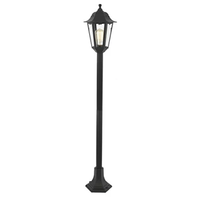 Image of LITECRAFT Neri Lamp Post Outdoor Traditional Style Lantern IP44 Fitting Black