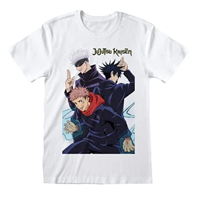 Image of Heroes Inc. Officially Licensed Jujutsu Kaisen Trio Unisex T Shirt White