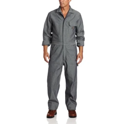 Image of Dickies Men&#039;s Long Sleeve Fisher Stripe Cotton Coverall, Stripe, XL Tall