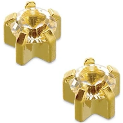 Image of 1 DOZ CAFLON MINI CLAW SET CRYSTAL EAR PIERCING STUD