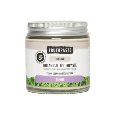 Image of TRUTHPASTE Original Natural Zero Waste Toothpaste Eco Friendly &amp; Plastic Free. Vegan. Fluoride Free, SLS Mint Free with neem Aloe Vera. Suitable for Sensitive Teeth. (Fennel 100ml)