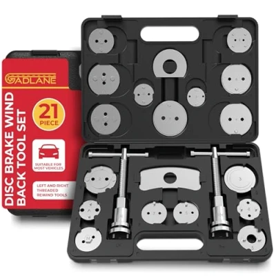 Image of GADLANE Brake Caliper Rewind Tool Kit 21PCS Universal Robust Wind Back Set, Front &amp; Rear Piston Professional for Cars, Vans and More