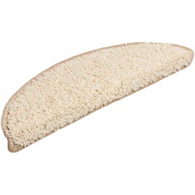 Image of vidaXL Stair Mats 20 pcs 56x17x3 cm Cream Half Round