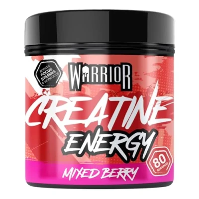 Image of Warrior Creatine Monohydrate Powder + Energy 360g Formulated as a Pre Workout to Fuel Performance and Support Muscle Recovery Contains Caffeine &amp; Vitamins 80 Servings (Mixed Berry)