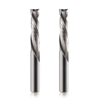 Image of Up &amp; Down Cut Bit 6mm Shank, 25 mm Cutting Length Compression Spiral CNC Router Bits End Mill Tungsten Carbide Milling Cutter Set 2 Pack