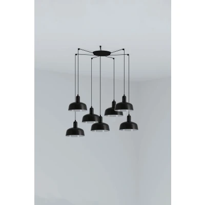 Image of Tatawin Small Cluster Pendant Ceiling Light Black, Gloss Black 7x E27