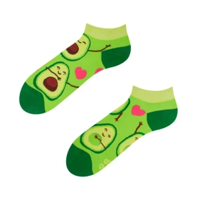 Image of Dedoles Unisex Socks for Women, Men &amp; Kids Cotton Funny Designs Football Bicycle Horses Plants Firefighter Gift Mismatched, Design: Avocado Love, Colour: Green, Size: 3 5 M / 2 4,5 W UK