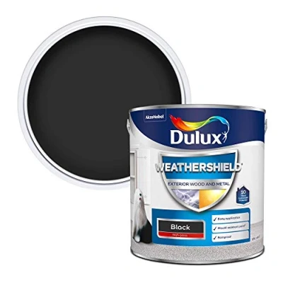 Image of Dulux Weather Shield Exterior High Gloss Paint, 2.5 L Black