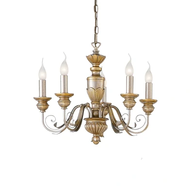 Image of Dora 5 Light Chandelier Antique Brass Finish, E14