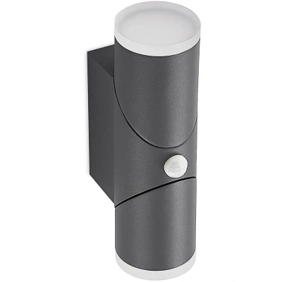 Image of Lindby Aspyn LED outdoor wall light, 2 bulb sensor