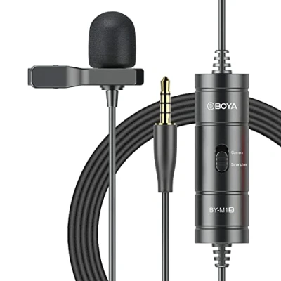 Image of Boya BY M1S Professional Lavalier Lapel Microphone Omnidirectional Condenser Mic for iPhone Android Smartphone DSLR, Camcorders, Audio Recorders, PC Laptop Recording