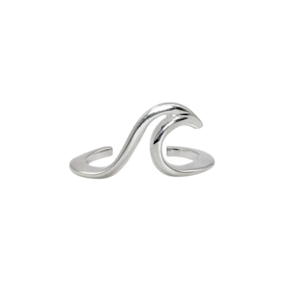 Image of 81stgeneration Sterling Silver Ocean Wave Ear Cuff Earrings for Women No Piercing Needed Clip On Ladies Party 925 Upper Cuffs Men Fake Jewellery