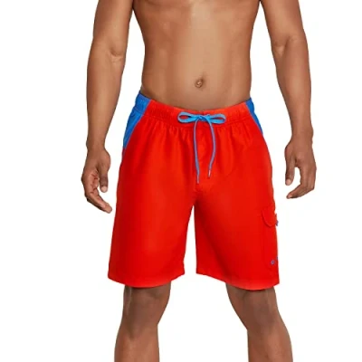 Image of Speedo Men&#039;s Standard Swim Trunk Knee Length Marina Sport Volley, Spicy Orange, Medium