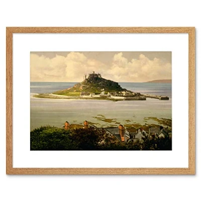 Image of Wee Blue Coo PHOTO ST MICHAEL MOUNT PENZANCE CORNWALL ENGLAND FRAMED PRINT F12X7589
