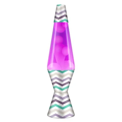 Image of Lava Lamp 2494, White Wax, Pink Liquid, Decorative Base and Cap, Original 14.5 inch LAVA® Motion to Illuminate Your Mood