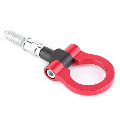 Image of Qiilu Universal Car Auto Trailer Aluminum Alloy Front Tow Hook Towing Ring for E Series(Red)