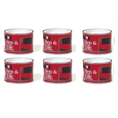 Image of 6 x Tins Of 151 Step &amp; Tile Red Paint, 180ml, DIY