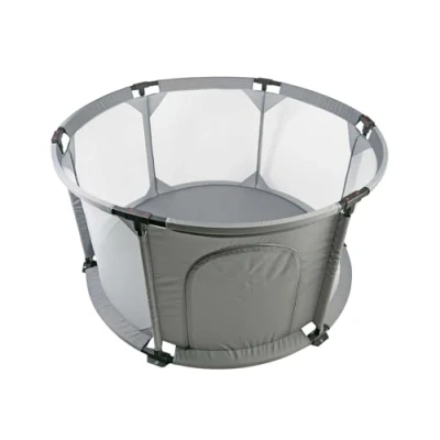 Image of Safetots Deluxe Fabric Round Playpen, Play Pen for Baby and Toddler, Yard, Breathable Mesh Fabric, Zip Door
