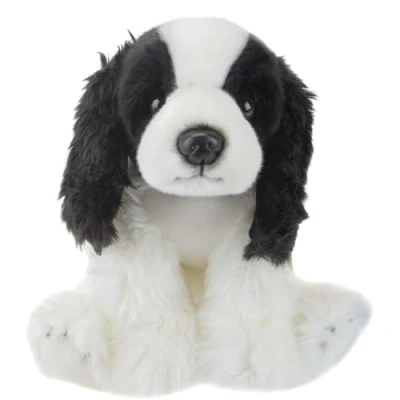 Image of VFM Cocker Spaniel Dog Plush 30cm Soft Toy (White &amp; Black) Super Fluffy Luxury Lifelike Stuffed Animal Teddy Gosh Designs Natural World Collection