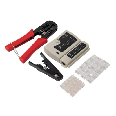 Image of Labgear Network Toolkit RJ45 Crimp Tool Kit Ethernet Crimper CAT5 CAT6 Crimping Kit, Cable Tester, 43 Piece Set
