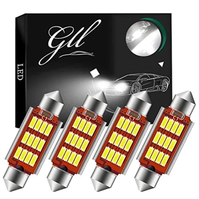 Image of GLL 39MM C5W LED Bulbs 12V/24V 6418 Festoon 4014 12 SMD 400 Lumens 6500K for Car Dome Lights License Trunk